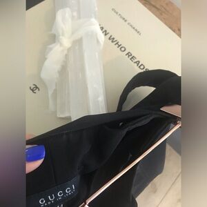 GUCCI black double belt brass  buckle  pencil skirt EUC sz 44